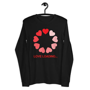 Valentine couple Women Loading Computer Girl Heart Unisex Long Sleeve Tee