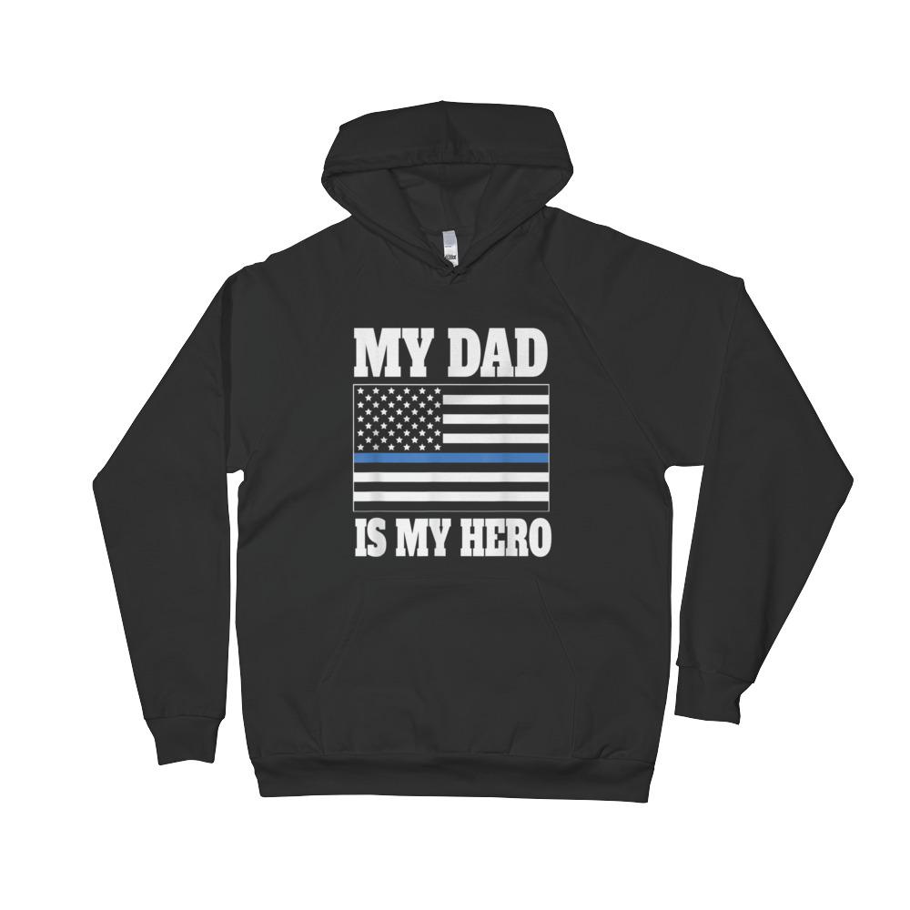 Father dad My Dad Is My Hero Police Son Daughter Unisex Fleece Hoodie