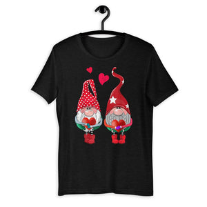 Valentine couple Sublimation Gnomes Matching Short-Sleeve Unisex T-Shirt