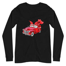 Load image into Gallery viewer, Valentine couple Cute Three Gnomes Truck Balloons Unisex Long Sleeve Tee
