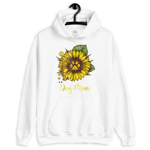 Mother Mom Sunflower Dog Mom Paw Funny Gift Unisex Hoodie