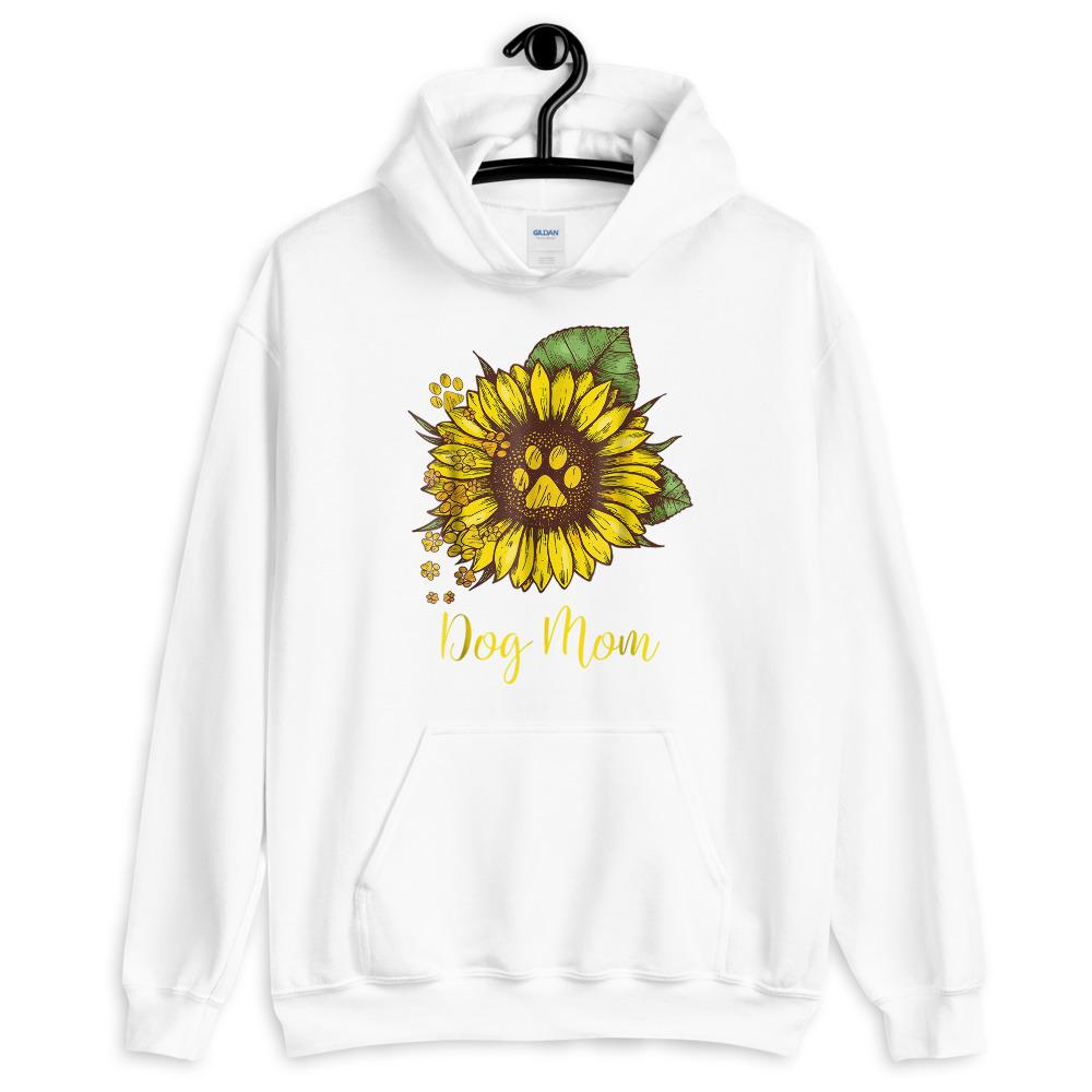 Mother Mom Sunflower Dog Mom Paw Funny Gift Unisex Hoodie