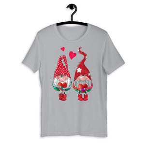 Valentine couple Sublimation Gnomes Matching Short-Sleeve Unisex T-Shirt